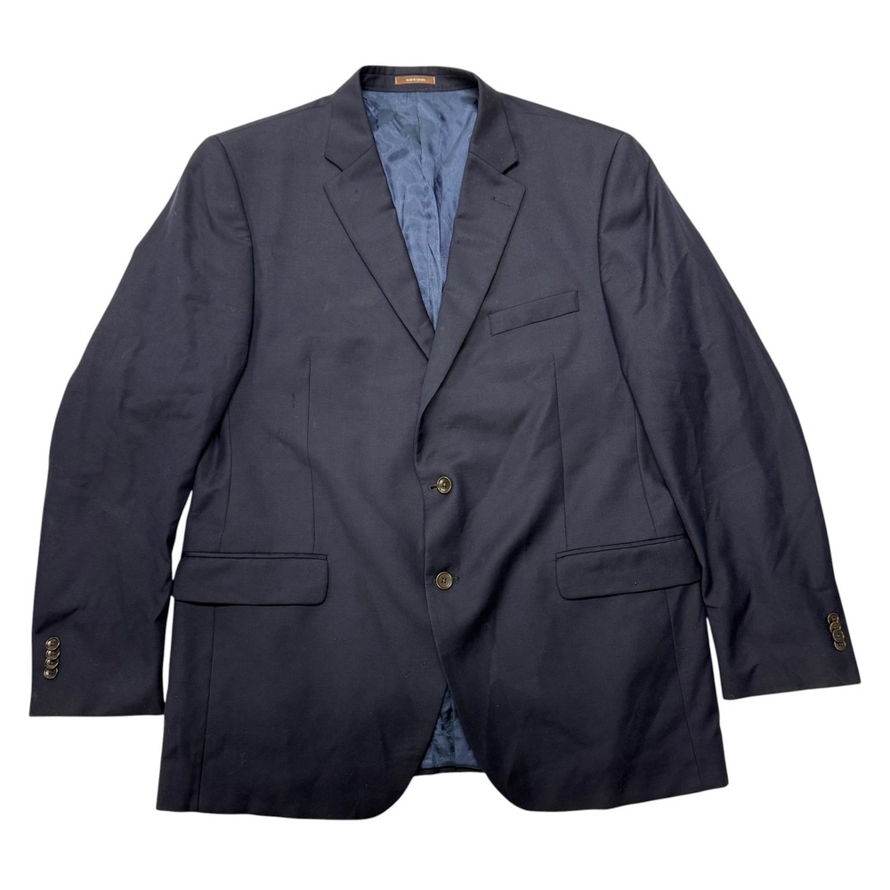 Peter Millar Mens 46T Navy Blue 100% Wool 2-Button Blazer Sport Coat Jacket